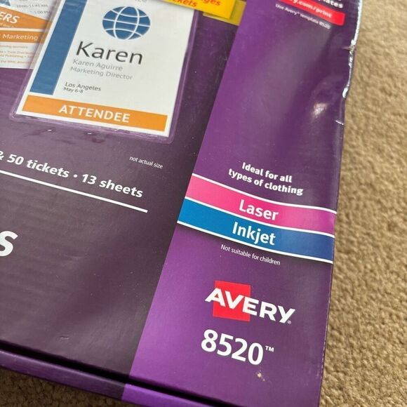 Avery 8520 6” x 4 1/4” Vertical Style Name Badges *Read* - Picture 5 of 5